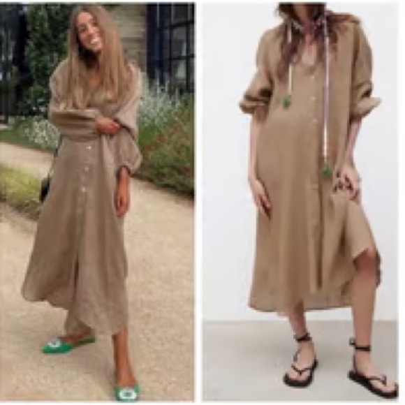 Zara Dresses & Skirts - Zara Linen Shirtdrrss Size S